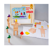 Игровой набор Фребеля "Конструктор деревянный без соединений-3" (Серия "Эксперимент") - «globural.ru» - Клин