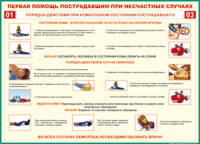 Таблица Порядок действий при коматозном состоянии пострадавшего 1000*1400 винил - «globural.ru» - Клин