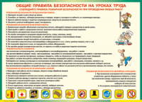 Таблица Общие правила безопасности на уроках труда 1000*1400 винил	  - «globural.ru» - Клин