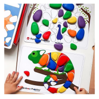 Игра на сенсомоторное развитие "Радужные камешки. Набор с карточками заданий A4" - «globural.ru» - Клин