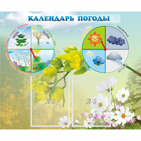 Стенд "Календарь погоды" с 2 карманами - «globural.ru» - Клин