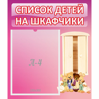 Стенд "Список детей на шкафчики" - «globural.ru» - Клин