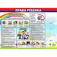 Стенд "Права ребенка"  с 2 карманами - «globural.ru» - Клин