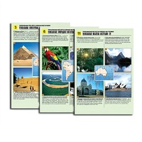 Комплект таблиц по географии раздаточных "Уникальные объекты южных материков" (цвет, лам, А4, 12 шт.) - «globural.ru» - Клин