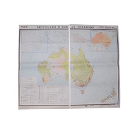 Учебная карта "Австралия и Новая Зеландия" (экономическая) 1100*1340 мм (матовое, 2-стороннее лам.) - «globural.ru» - Клин