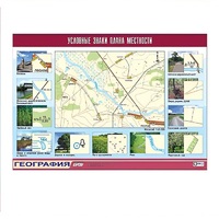 Таблица демонстрационная "Условные знаки плана местности" (винил 70x100) - «globural.ru» - Клин