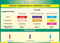 Таблица Окраска индикаторов в различных средах 1000*1400 винил - «globural.ru» - Клин