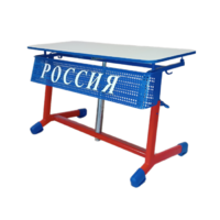 Стол ученический двухместный "Патриот-2о" на газовом лифте (р.гр. № 3-7 и наклоном столешницы) - «globural.ru» - Клин