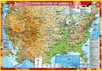 Настенная карта Соединенных Штатов Америки на английском языке (учебная) - «globural.ru» - Клин