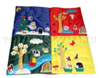 Дидактический коврик «Времена года» с дополнительными аппликациями животных (ВИК) - «globural.ru» - Клин