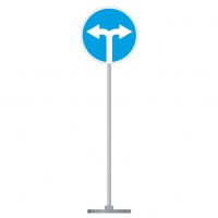 Знак дорожный "Движение направо или налево" 4.1.6 типоразмер 40 на стойке с основанием 3кг - «globural.ru» - Клин