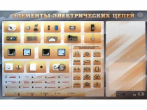 Наглядно-демонстрационный светодинамический стенд "Элементы электрических цепей" с маркерными полями - «globural.ru» - Клин