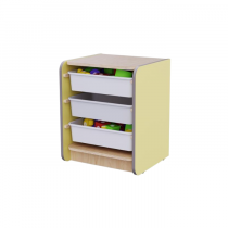 Одинарный модуль для хранения игрушек из коллекции мебели «НЕГА» (цвет желтый) - «globural.ru» - Клин