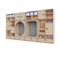 Детская стенка с местом для хранения и зонами отдыха из коллекции «НЕГА» (цвет бежевый) - «globural.ru» - Клин