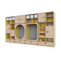 Детская стенка с местом для хранения и зонами отдыха из коллекции «НЕГА» (цвет желтый) - «globural.ru» - Клин