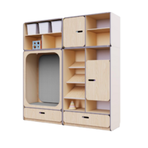 Детская стенка с местом для хранения и прямоугольной зоной отдыха из коллекции «НЕГА» (цвет бежевый) - «globural.ru» - Клин