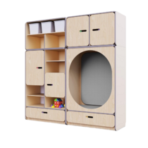 Детская стенка с местом для хранения и овальной зоной отдыха из коллекции «НЕГА» (цвет бежевый) - «globural.ru» - Клин