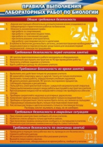 Стенд "Правила выполнения лабораторных работ по биологии" (вариант 2) - «globural.ru» - Клин