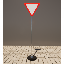 Знак дорожный "Уступите дорогу" 2.4 типоразмер 40 на стойке с основанием 3кг - «globural.ru» - Клин