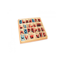 Английский подвижный деревянный алфавит в коробке - печатные буквы. 5/10 штук - «globural.ru» - Клин