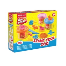 Пластилин на растительной основе Artberry/Stamp Your Zoo 3 бан./35 г со штампами - «globural.ru» - Клин