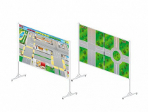 Доска магнитно-маркерная двухсторонняя "Азбука дорожного движения" на стойках (разборная) - «globural.ru» - Клин