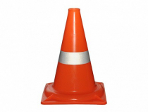 Сигнальный дорожный конус (жесткий, с одной световозвращающей полосой) - «globural.ru» - Клин
