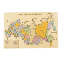 Пазл из дерева Административная карта России "Родина Моя" 522х308х10мм - «globural.ru» - Клин