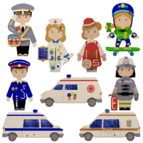 Набор бизибордов «Профессии и спецавтомобили» - «globural.ru» - Клин