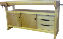 Верстак деревянный столярный Школьный (сосна) с тумбой Практик - «globural.ru» - Клин