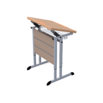 Стол ученический одноместный наклоняемый на плоскоовальной трубе 3-7 гр.р. - «globural.ru» - Клин