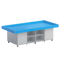 Стол для робототехники с дверками (серый/синий) - «globural.ru» - Клин