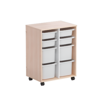 Тумба мобильная для пособий (бук/белый) - «globural.ru» - Клин