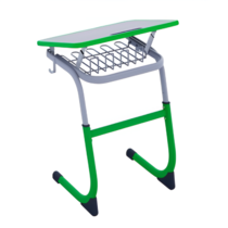 Парта одноместная с полиуретановой кромкой регулируемая по высоте и углом наклона столешницы - «globural.ru» - Клин