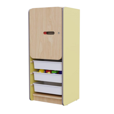 Закрытый шкаф с ящиками из коллекции мебели «НЕГА» (цвет желтый) - «globural.ru» - Клин