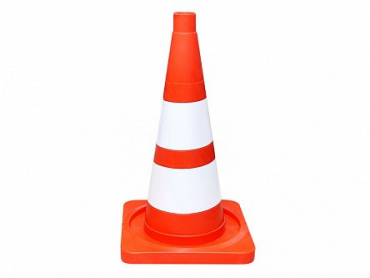 Сигнальный дорожный конус (мягкий, с двумя белыми полосами) - «globural.ru» - Клин