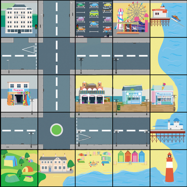 Тематическое поле-маршрутизатор  для мини-робота «На берегу моря» - «globural.ru» - Клин