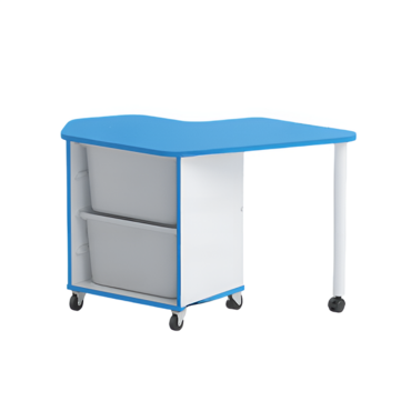 Стол детский правый Робик 002 (белый/синий) - «globural.ru» - Клин