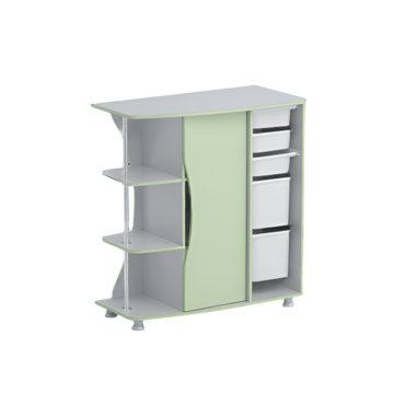 Стеллаж левый Робик 001 (серый/фисташковый)  - «globural.ru» - Клин