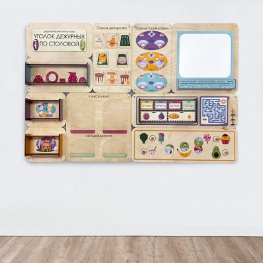 Дидактическая настенная панель «Уголок дежурных по столовой» - «globural.ru» - Клин
