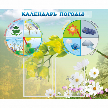 Стенд "Календарь погоды" с 2 карманами - «globural.ru» - Клин