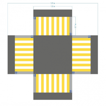 Имитация четырехстороннего перекрестка 5,5*4,5 м - «globural.ru» - Клин