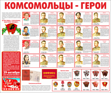 Тематический стенд "Комсомольцы-герои" - «globural.ru» - Клин