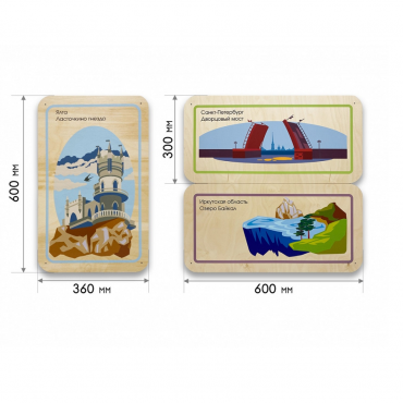 Набор стеновых панелей «Памятные места России - Ялта, Санкт-Петербург, Иркутск» - «globural.ru» - Клин