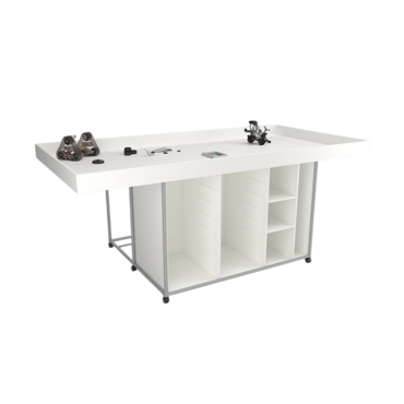 Стол для конструирования и робототехники с полками и местами хранения  - «globural.ru» - Клин